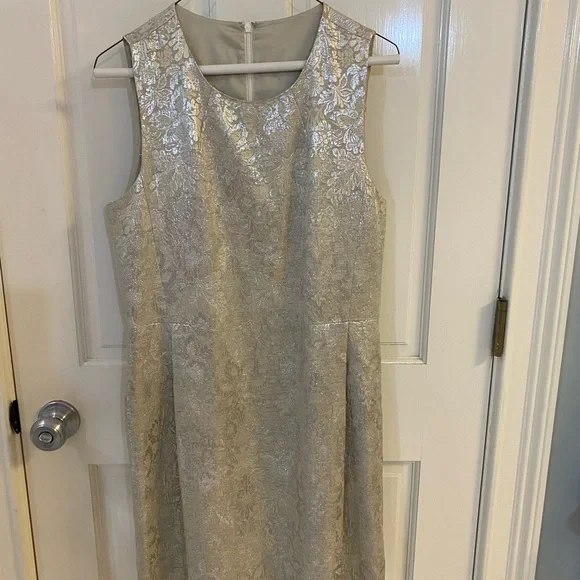 Silver Brocade Dress | Color: Silver | Size: 10 | Dxc048'S Closet